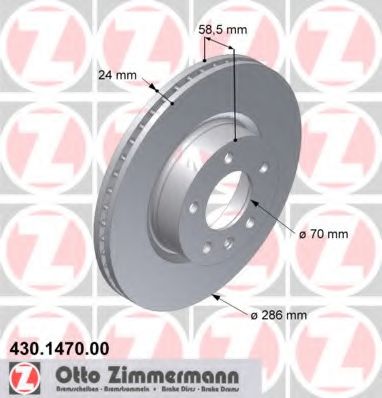 430.1470.00 ZIMMERMANN Brake System Brake Disc