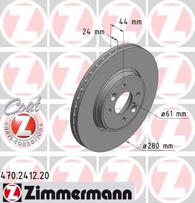 470.2412.20 ZIMMERMANN Brake System Brake Disc