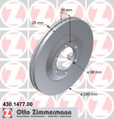 430.1477.00 ZIMMERMANN Brake System Brake Disc