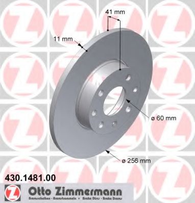 430.1481.00 ZIMMERMANN Brake System Brake Disc
