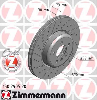 150.2905.20 ZIMMERMANN Brake System Brake Disc