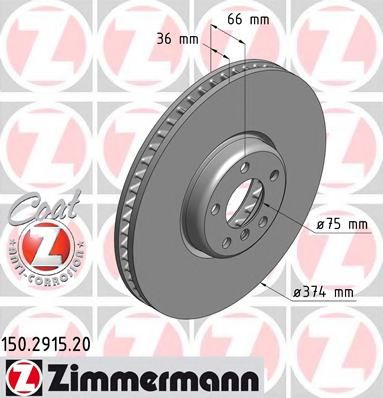150.2915.20 ZIMMERMANN Brake System Brake Disc