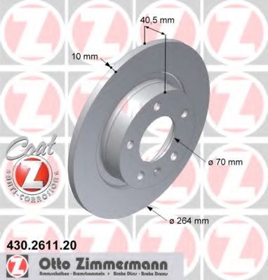 430.2611.20 ZIMMERMANN Brake System Brake Disc