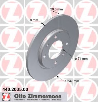 440.2035.00 ZIMMERMANN Brake System Brake Disc