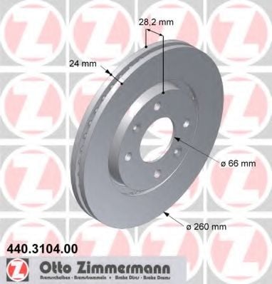 440.3104.00 ZIMMERMANN Brake System Brake Disc