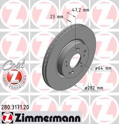 280.3171.20 ZIMMERMANN Brake System Brake Disc