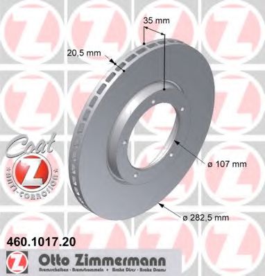 460.1017.20 ZIMMERMANN Brake System Brake Disc