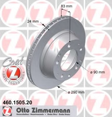 460.1505.20 ZIMMERMANN Brake System Brake Disc