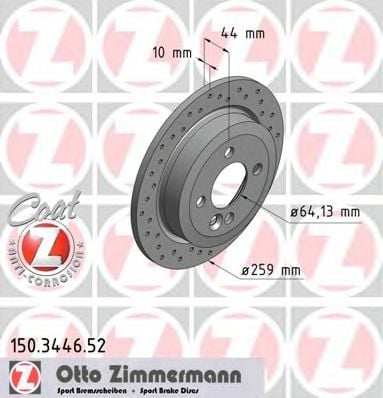 150.3446.52 ZIMMERMANN Brake System Brake Disc