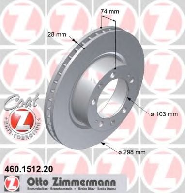 460.1512.20 ZIMMERMANN Brake System Brake Disc