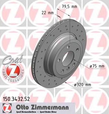 150.3432.52 ZIMMERMANN Brake System Brake Disc