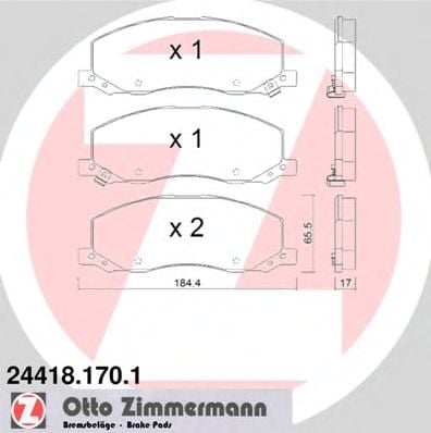 24418.170.1 ZIMMERMANN Brake Pad Set, disc brake