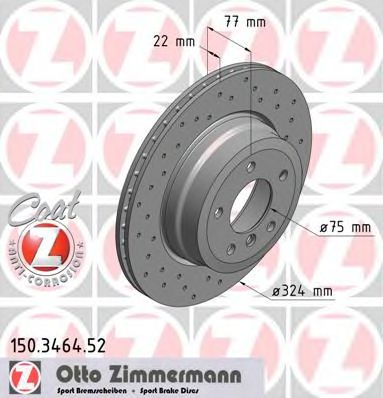 150.3464.52 ZIMMERMANN Brake System Brake Disc