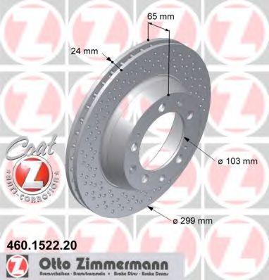 460.1522.20 ZIMMERMANN Brake System Brake Disc