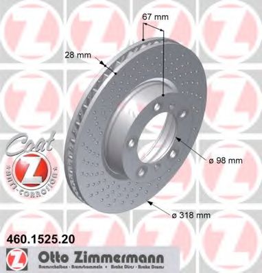 460.1525.20 ZIMMERMANN Brake System Brake Disc