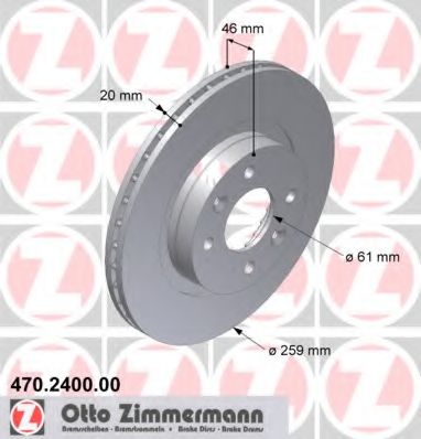 470.2400.00 ZIMMERMANN Brake System Brake Disc
