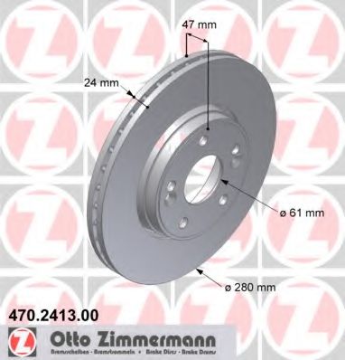 470.2413.00 ZIMMERMANN Brake System Brake Disc