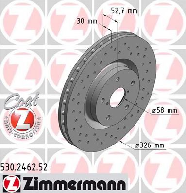 530.2462.52 ZIMMERMANN Brake System Brake Disc