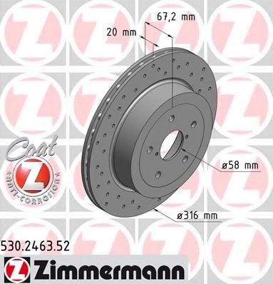 530.2463.52 ZIMMERMANN Brake System Brake Disc