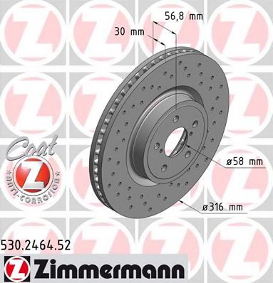 530.2464.52 ZIMMERMANN Brake System Brake Disc