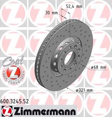 600.3245.52 ZIMMERMANN Brake System Brake Disc