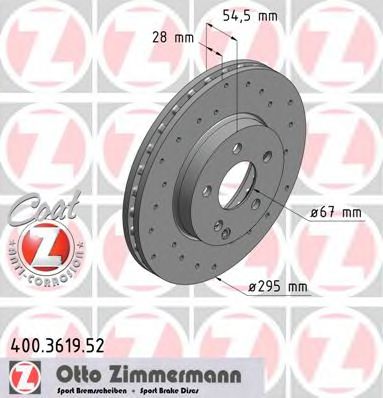 400.3619.52 ZIMMERMANN Brake System Brake Disc
