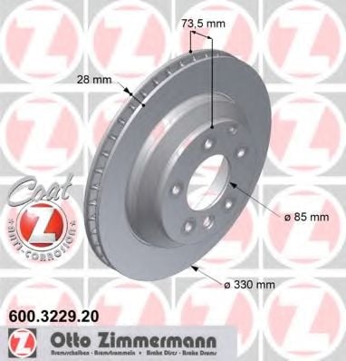 600.3229.20 ZIMMERMANN Brake System Brake Disc