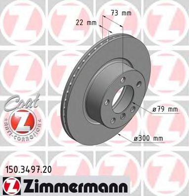 150.3497.20 ZIMMERMANN Brake System Brake Disc
