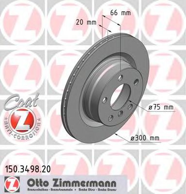 150.3498.20 ZIMMERMANN Brake System Brake Disc