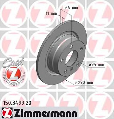 150.3499.20 ZIMMERMANN Brake System Brake Disc