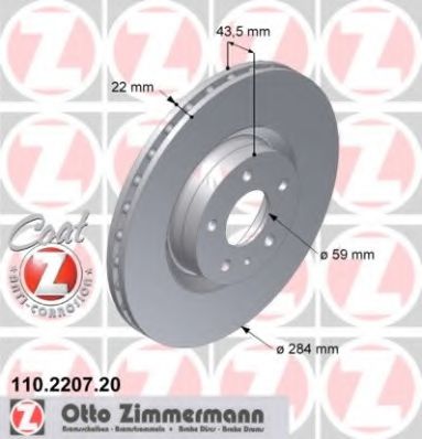 110.2207.20 ZIMMERMANN Brake System Brake Disc
