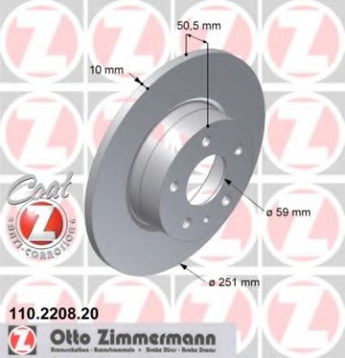 110.2208.20 ZIMMERMANN Brake Disc