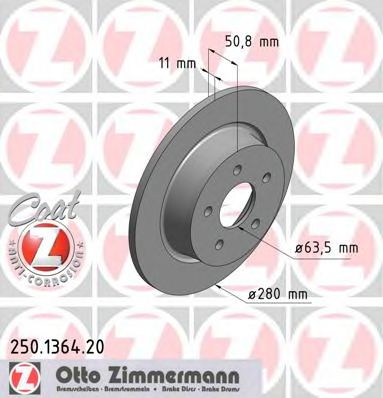 250.1364.20 ZIMMERMANN Brake System Brake Disc