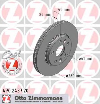 470.2437.20 ZIMMERMANN Brake System Brake Disc