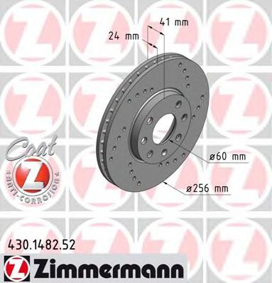 430.1482.52 ZIMMERMANN Brake System Brake Disc