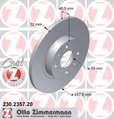 230.2357.20 ZIMMERMANN Brake System Brake Disc