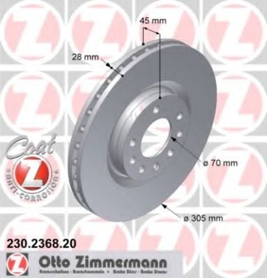 230.2368.20 ZIMMERMANN Brake System Brake Disc