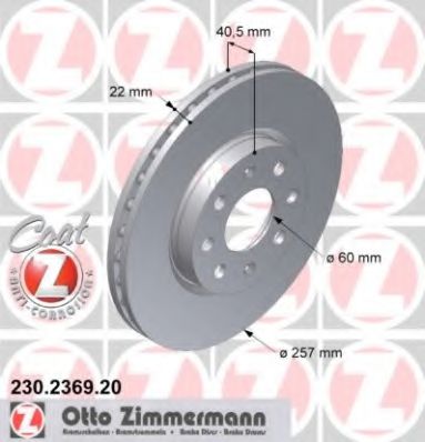 230.2369.20 ZIMMERMANN Brake System Brake Disc