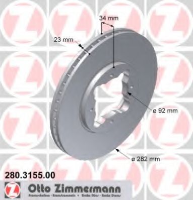 280.3155.00 ZIMMERMANN Brake System Brake Disc