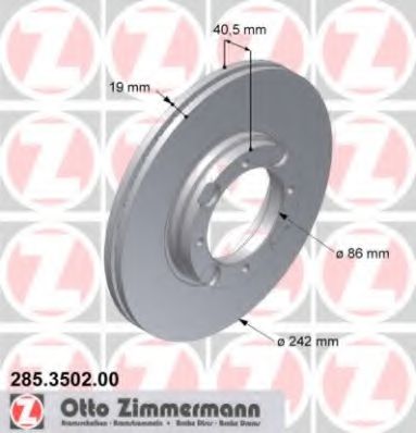 285.3502.00 ZIMMERMANN Brake System Brake Disc