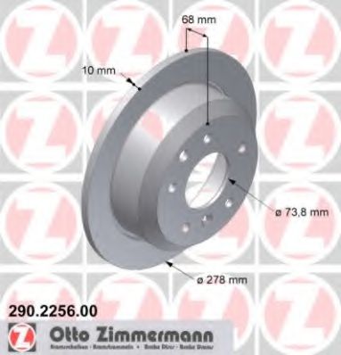 290.2256.00 ZIMMERMANN Brake System Brake Disc