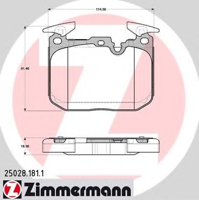 25028.181.1 ZIMMERMANN Brake System Brake Pad Set, disc brake