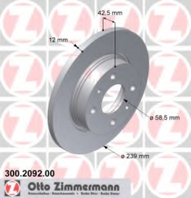 300.2092.00 ZIMMERMANN Brake Disc