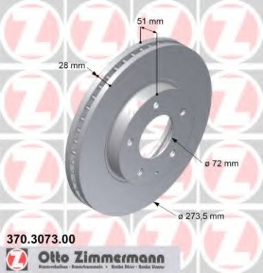 370.3073.00 ZIMMERMANN Brake Disc