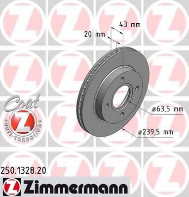 250.1328.20 ZIMMERMANN Brake System Brake Disc