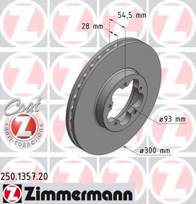250.1357.20 ZIMMERMANN Brake System Brake Disc