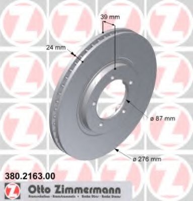 380.2163.00 ZIMMERMANN Brake System Brake Disc