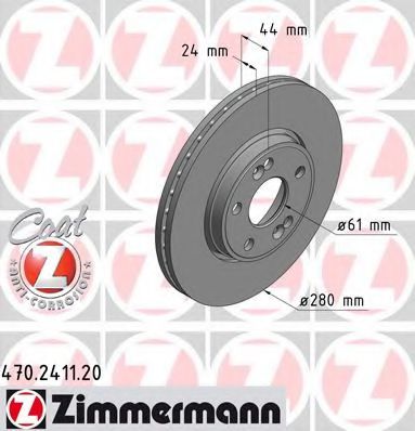 470.2411.20 ZIMMERMANN Brake System Brake Disc