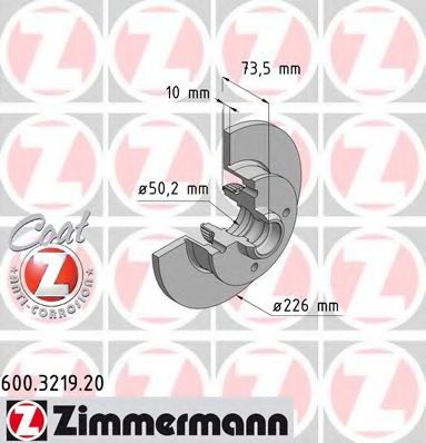 600.3219.20 ZIMMERMANN Brake System Brake Disc