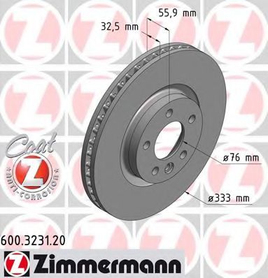 600.3231.20 ZIMMERMANN Brake System Brake Disc